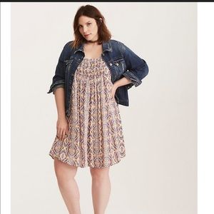 Torrid Gauze Tile-Print Dress